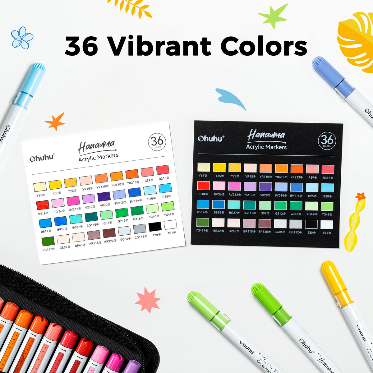 Ohuhu Acrylic Paint Markers Refillable 36 Colors – Hanauma | Ohuhu Hot Sale