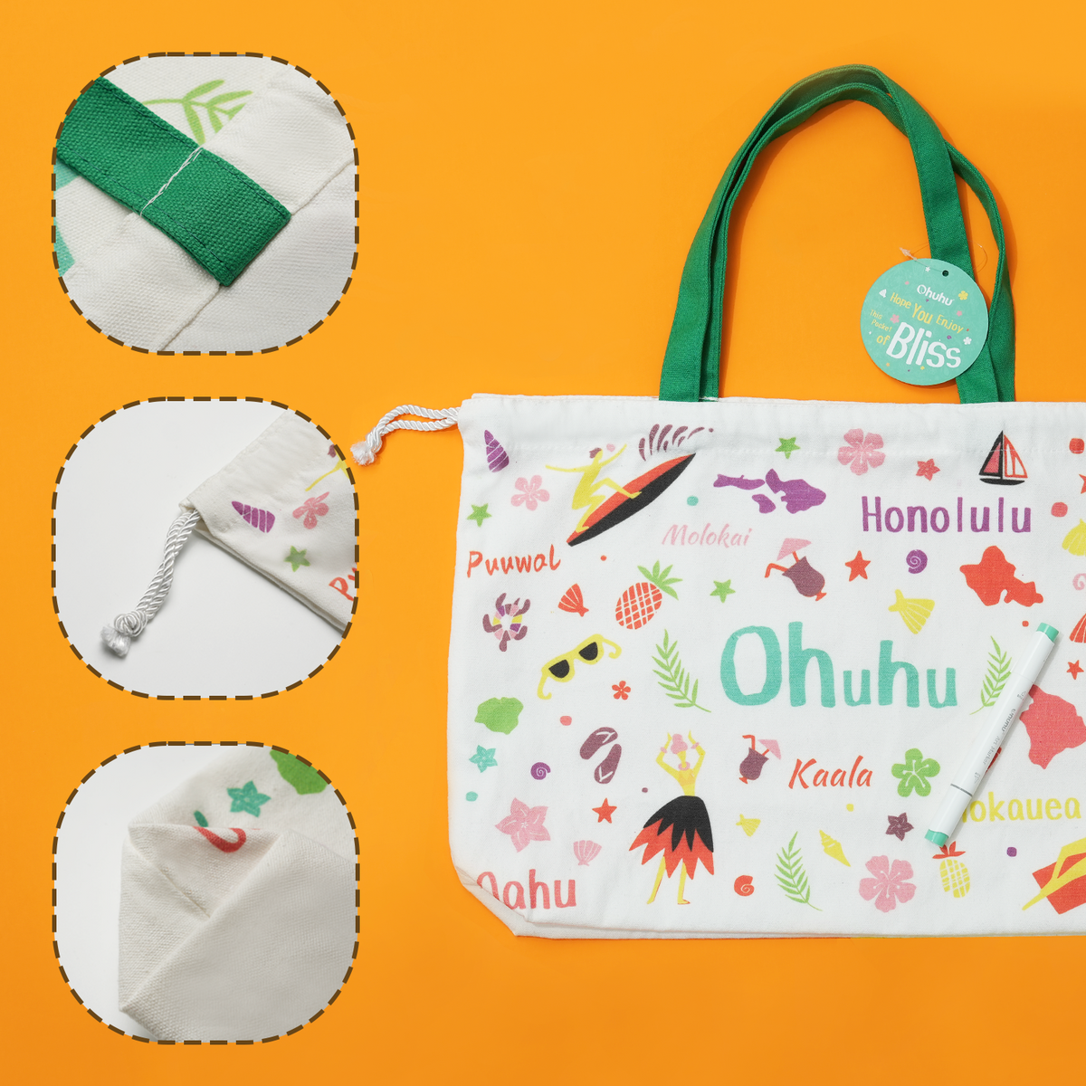 Ohuhu Canvas Gift Bag for Multi-purpose, Available in Two Sizes | Ohuhu Top Pick
