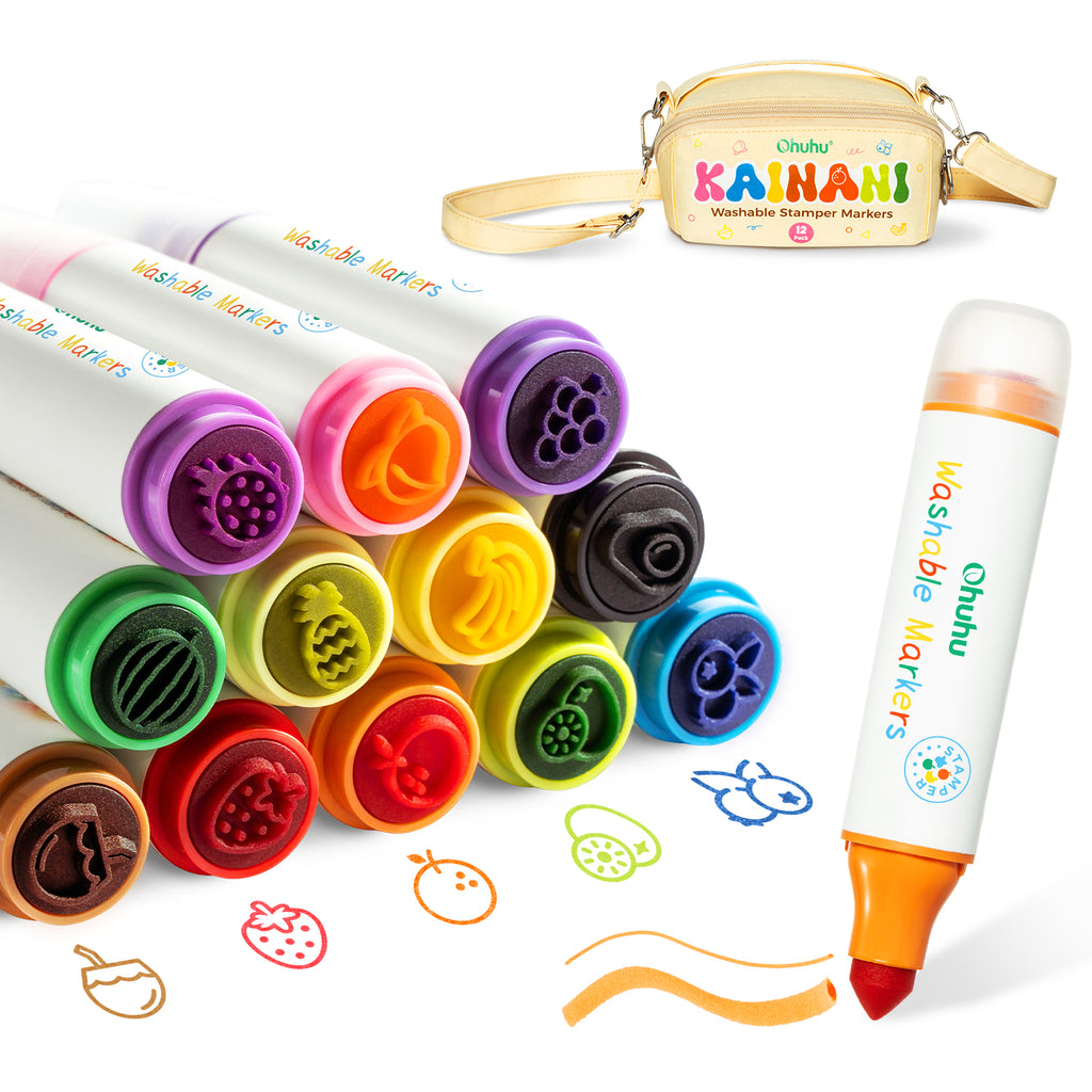 Ohuhu Washable Stamper Kids Dual Tips Water-based Markers | Ohuhu Top Pick