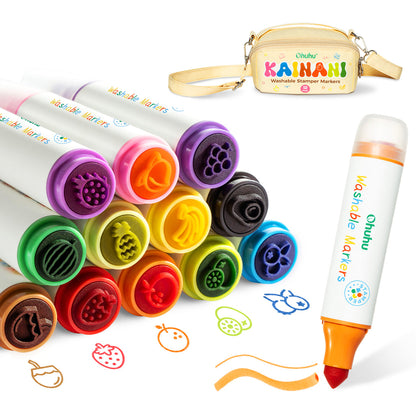 Ohuhu Washable Stamper Kids Dual Tips Water-based Markers | Ohuhu Top Pick
