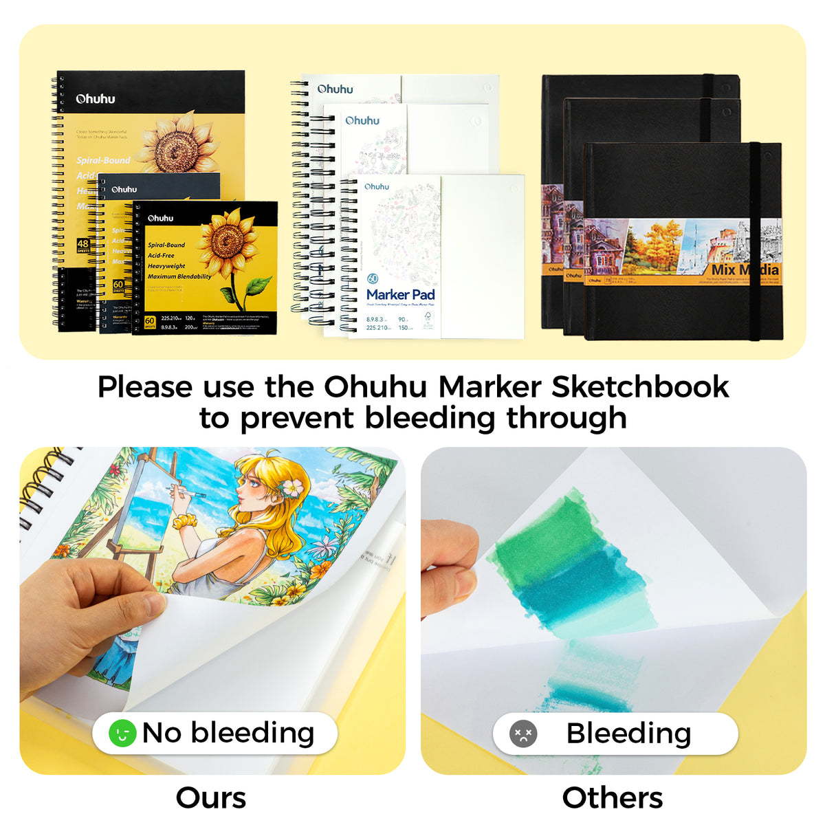 Ohuhu Honolulu Plus Series Supreme Rubber Brush Tip Markers | Ohuhu Smart Buy