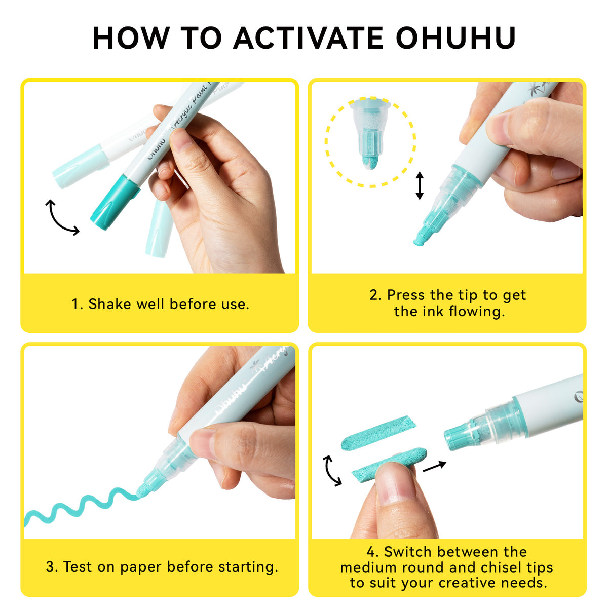 Ohuhu Acrylic Markers 24 Colors 48 Pack | Ohuhu Best Price