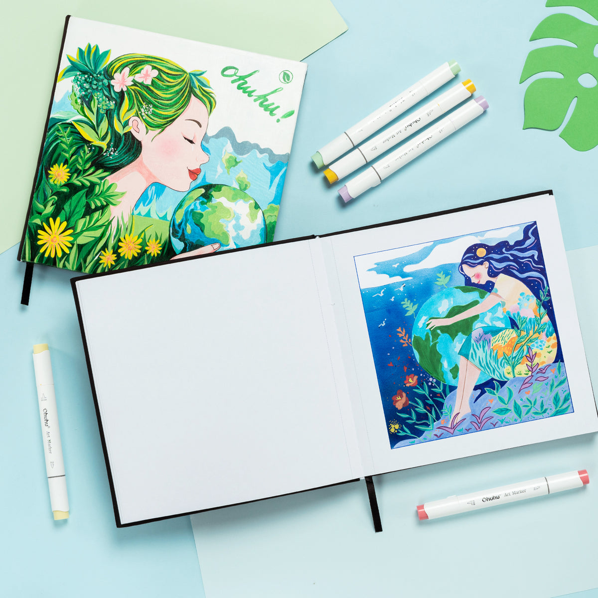 Ohuhu Bleedproof Double-Sided Marker Pad with PU Cover | Ohuhu Value