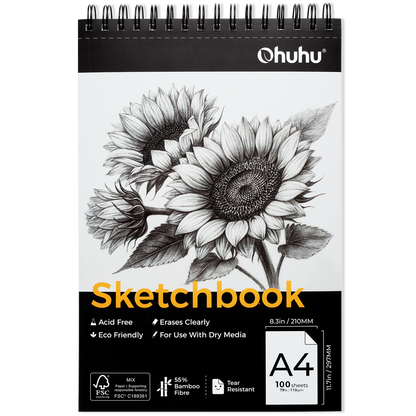 Ohuhu Tear Resistant Bamboo Fiber Drawing Sketchbook | Ohuhu Smart Buy
