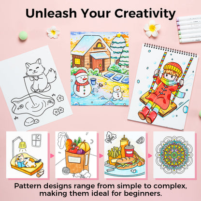 Ohuhu Double-Sided Bleedproof Coloring Book | Ohuhu Great Value