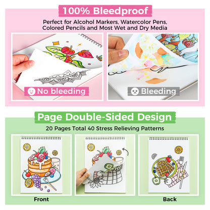 Ohuhu Double-Sided Bleedproof Coloring Book | Ohuhu Great Value