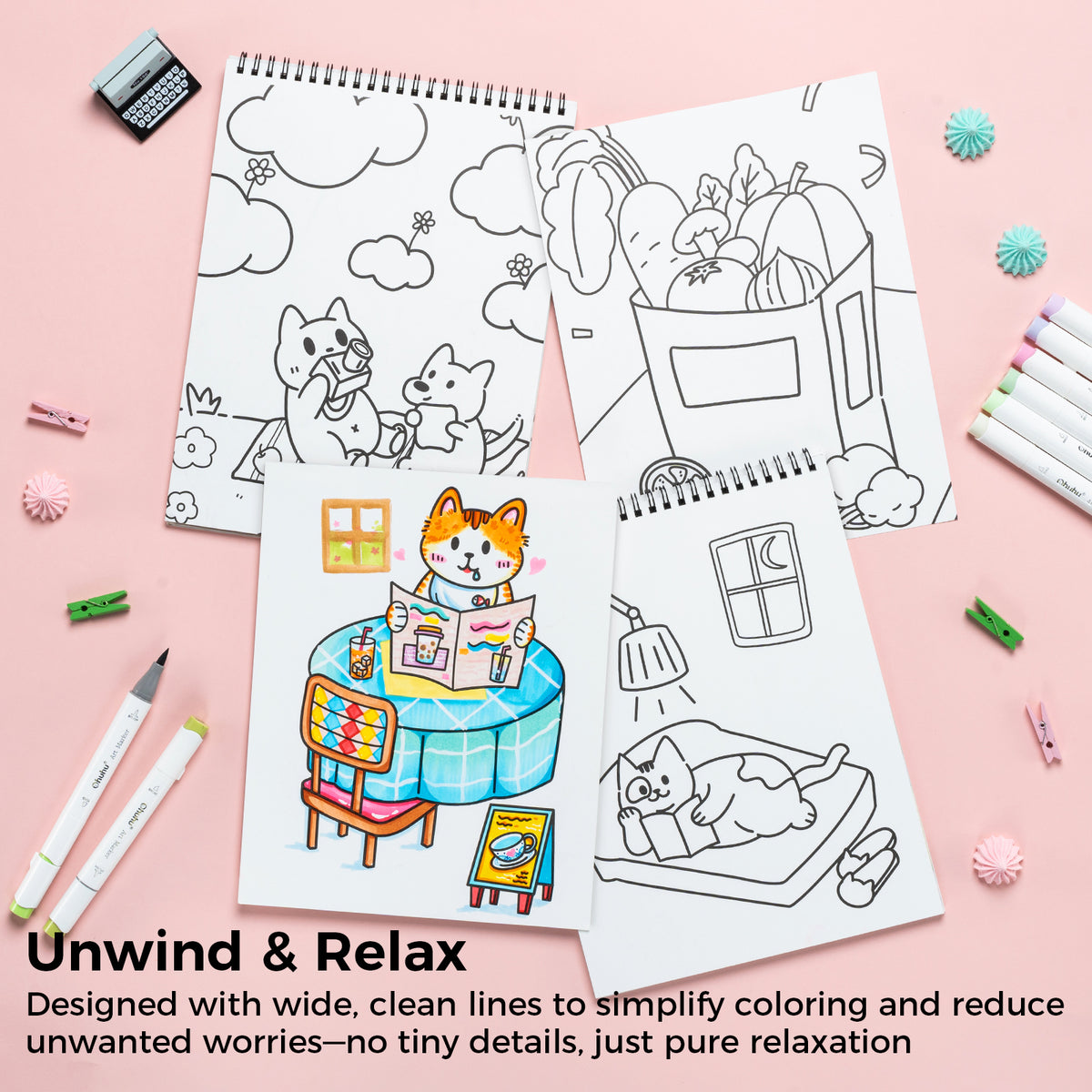 Ohuhu Double-Sided Bleedproof Coloring Book | Ohuhu Great Value