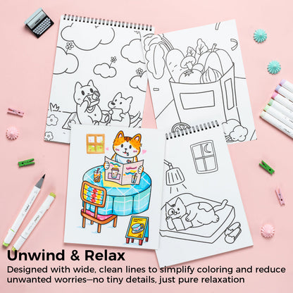 Ohuhu Double-Sided Bleedproof Coloring Book | Ohuhu Great Value