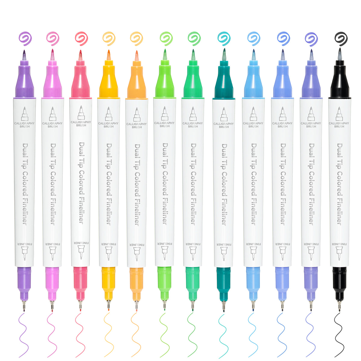 Ohuhu Colored Fineliner & Brush Pens, 12 Colors | Ohuhu Deals