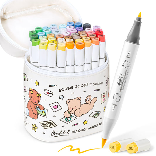 Ohuhu x Bobbie Goods Honolulu B 48 Colors Dual Tips Alcohol Art Markers, Brush & Fine | Ohuhu Everyday
