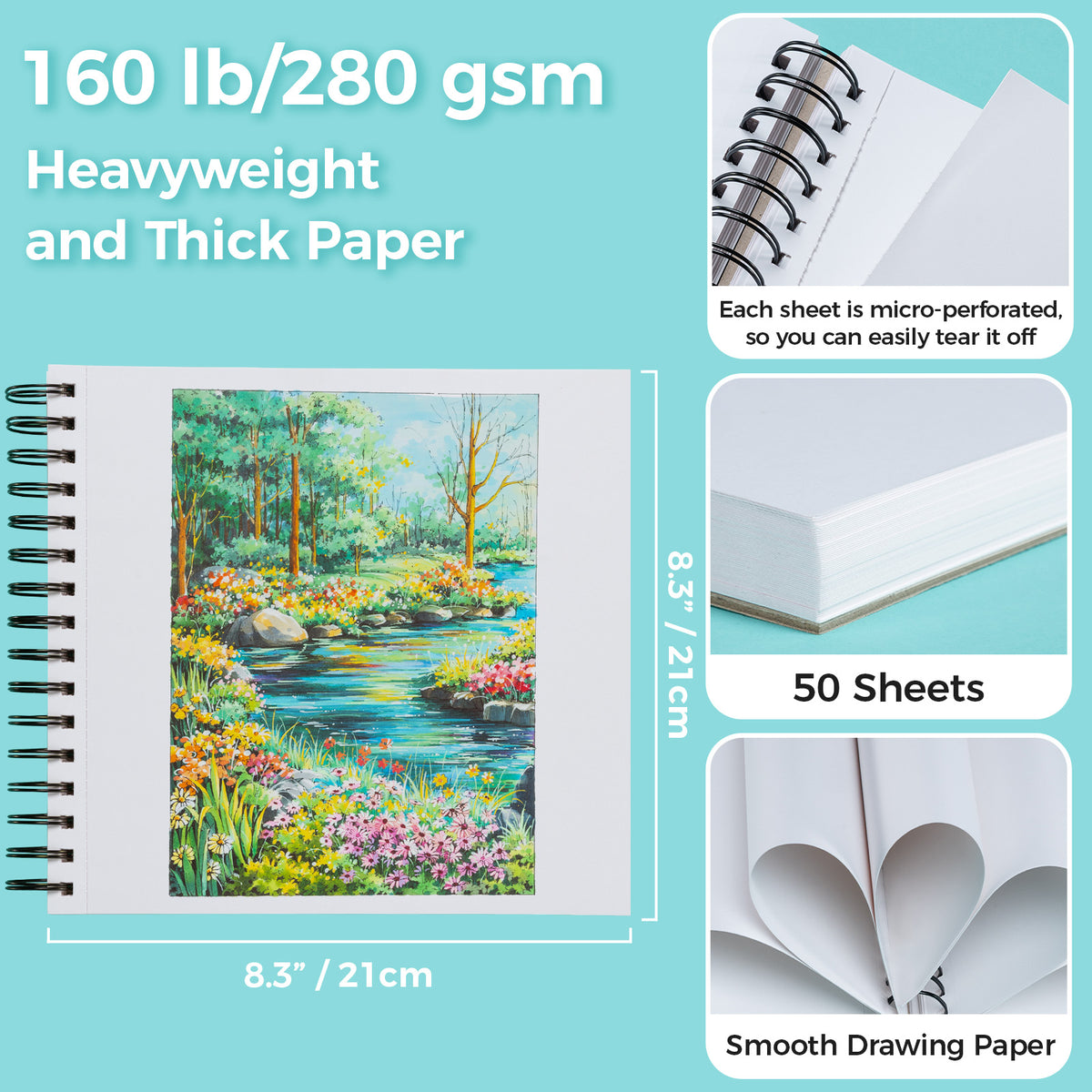Ohuhu Heavyweight Bleedproof Double-Sided Marker Pad, Spiral-Bound - Kamakou | Ohuhu Smart Buy