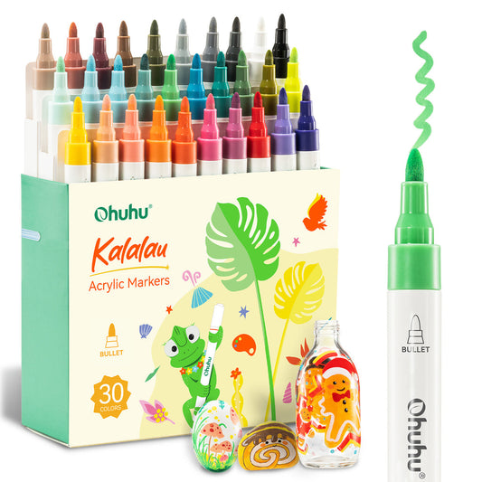 Ohuhu Cotton-Core Acrylic Markers 30 Colors - Kalalau | Ohuhu Special Offer