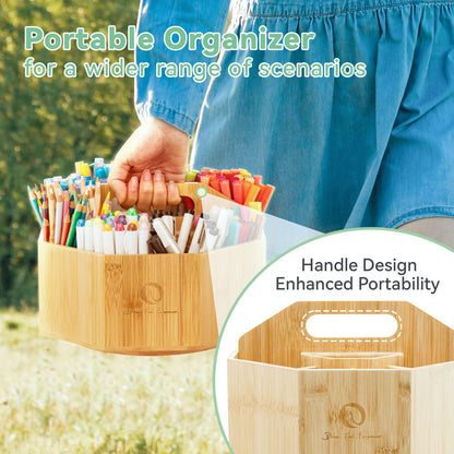 Ohuhu 360° Bamboo Rotating Marker Organizer | Ohuhu New