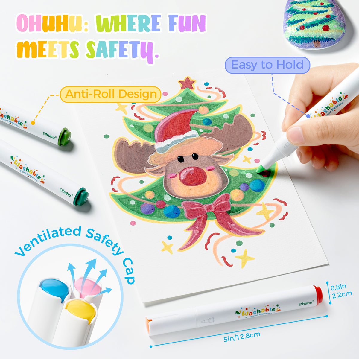 Ohuhu Washable Acrylic Paint Markers for Kids Bullet Tip | Ohuhu Everyday