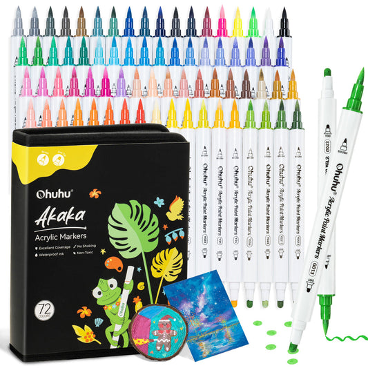 Ohuhu Acrylic Paint Markers Cotton-core 72 Colors - Akaka | Ohuhu Special Offer
