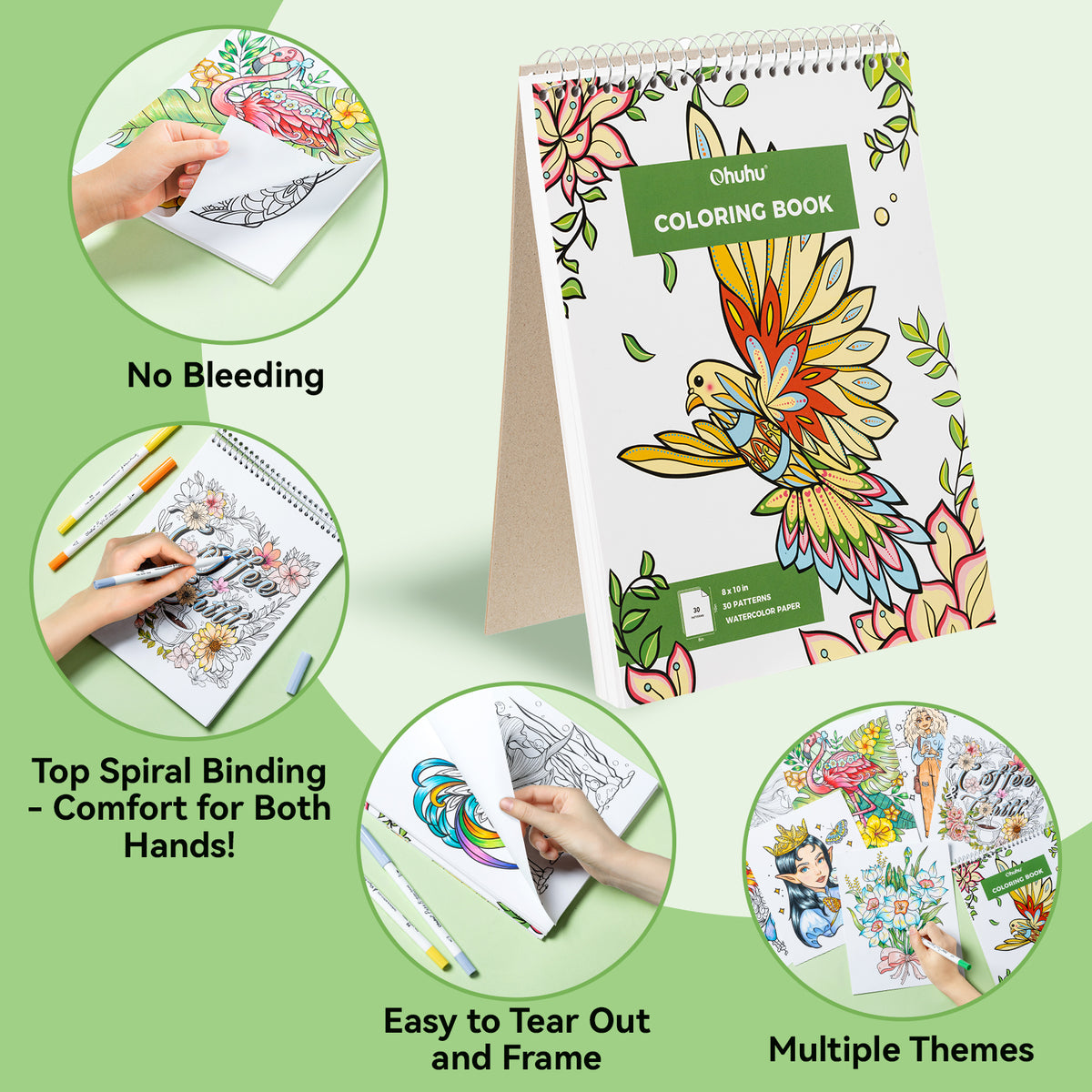 Ohuhu Pupe B 40 Paper-friendly (No Peeling)  Markers＆ Coloring Book Set | Ohuhu Sale