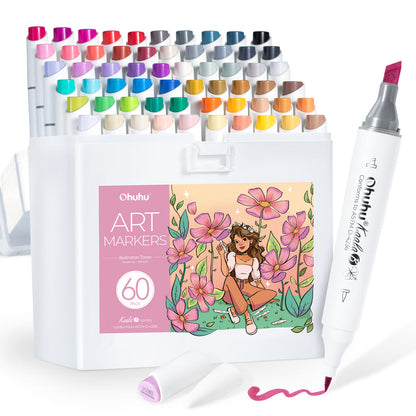 Ohuhu Kaala B Dual Tips Alcohol Art Markers, Slim Broad & Mini Brush | Ohuhu Best Price