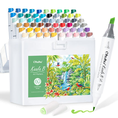 Ohuhu Kaala B Dual Tips Alcohol Art Markers, Slim Broad & Mini Brush | Ohuhu Best Price