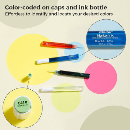 Ohuhu Marker Ink YR59 / YR070 Refill for Alcohol marker | Ohuhu Popular