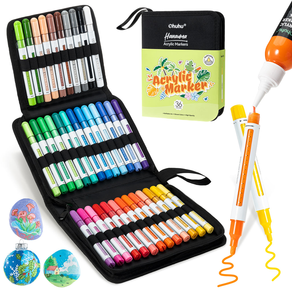 Ohuhu Acrylic Paint Markers Refillable 36 Colors – Hanauma | Ohuhu Hot Sale