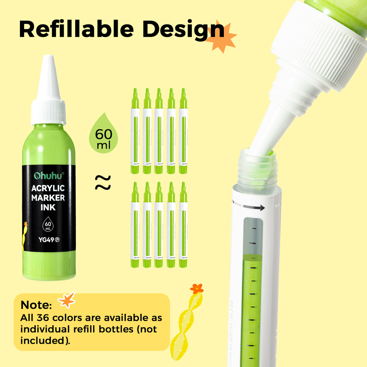 Ohuhu Acrylic Paint Markers Refillable 36 Colors – Hanauma | Ohuhu Hot Sale