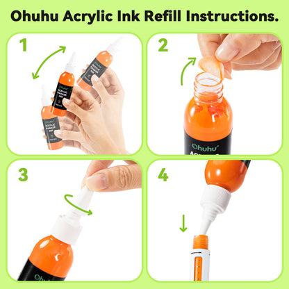 Ohuhu Acrylic Marker Ink Refill for Mauna Kea & Hanauma Series | Ohuhu Best Seller