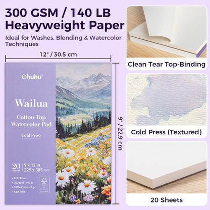 Ohuhu Wailua Cotton-Top Watercolor Pad | Ohuhu Discount
