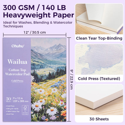 Ohuhu Wailua Cotton-Top Watercolor Pad | Ohuhu Discount
