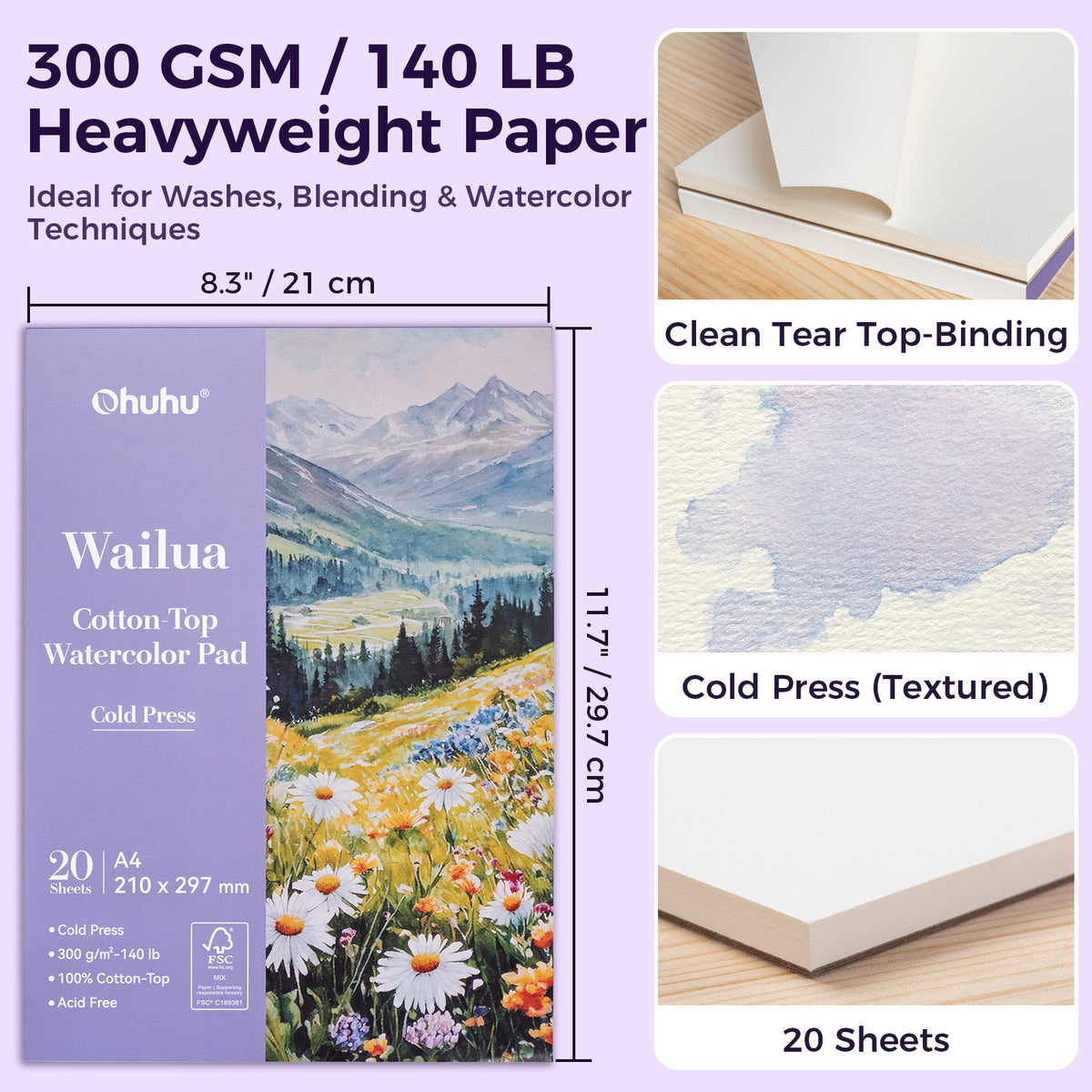 Ohuhu Wailua Cotton-Top Watercolor Pad | Ohuhu Discount