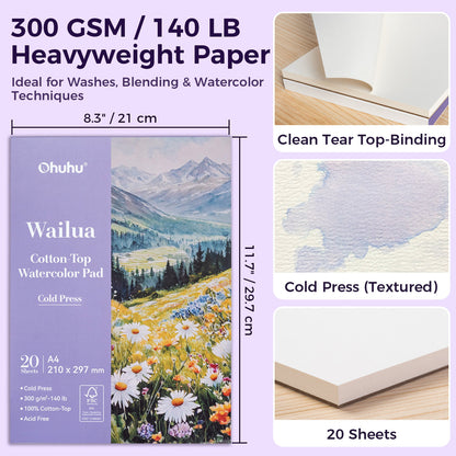 Ohuhu Wailua Cotton-Top Watercolor Pad | Ohuhu Discount