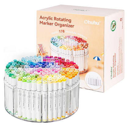 Ohuhu 360° Rotating Clear Acrylic Marker Organizer | Ohuhu Latest
