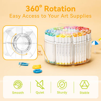 Ohuhu 360° Rotating Clear Acrylic Marker Organizer | Ohuhu Latest