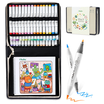 Ohuhu Honolulu B 48 Colors Alcohol Markers with Coloring Book | Ohuhu Sale