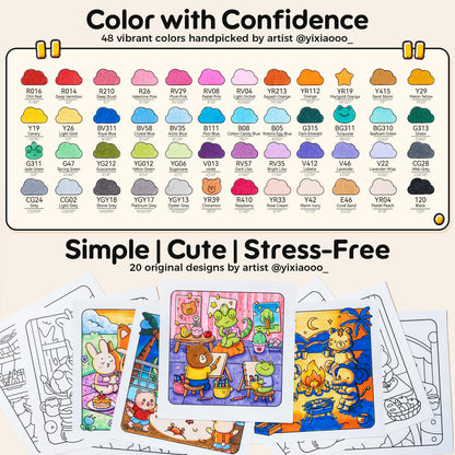 Ohuhu Honolulu B 48 Colors Alcohol Markers with Coloring Book | Ohuhu Sale