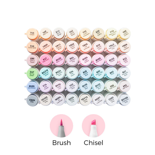 Ohuhu Honolulu² 48 Pastel Colors Dual Tips Alcohol Art Markers | Ohuhu Value