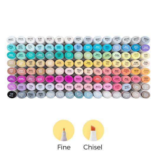 Ohuhu Oahu 120 Colors Dual Tips Alcohol Art Markers, Fine & Chisel | Ohuhu Smart Buy