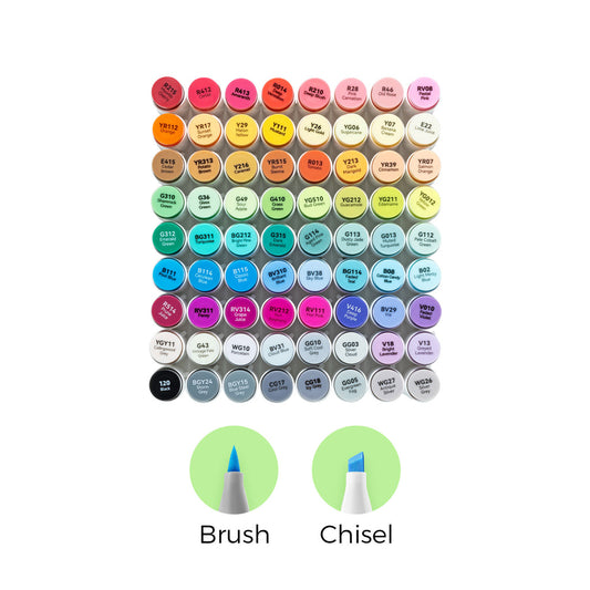 Ohuhu Honolulu 72 Colors Dual Tips Alcohol Art Markers (New Color Codes) | Ohuhu Everyday