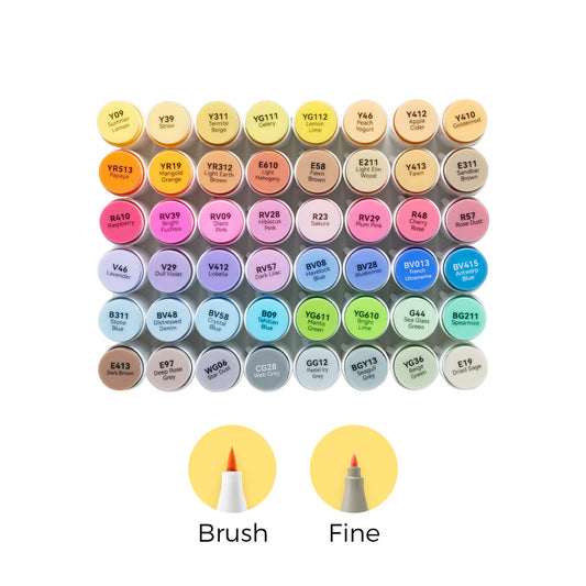 Ohuhu Honolulu 48 Mid-tone Colors Dual Tips Alcohol Art Markers (New Color Codes) | Ohuhu Premium