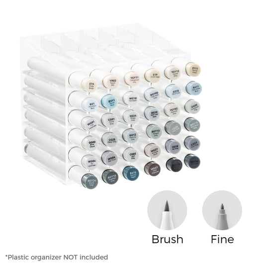 Ohuhu Honolulu 36 Gray Tone Colors Dual Tips Alcohol Art Markers (New Color Codes) | Ohuhu Value
