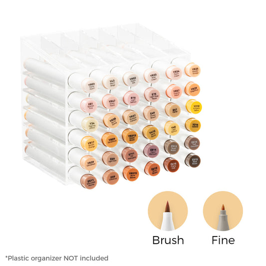 Ohuhu Honolulu 36 Skin Tone Colors Dual Tips Portrait Alcohol Art Markers (New Color Codes) | Ohuhu Latest