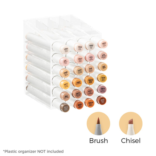 Ohuhu Honolulu 24 Skin Tone Colors Dual Tips Portrait Alcohol Art Markers (New Color Codes) | Ohuhu Discount