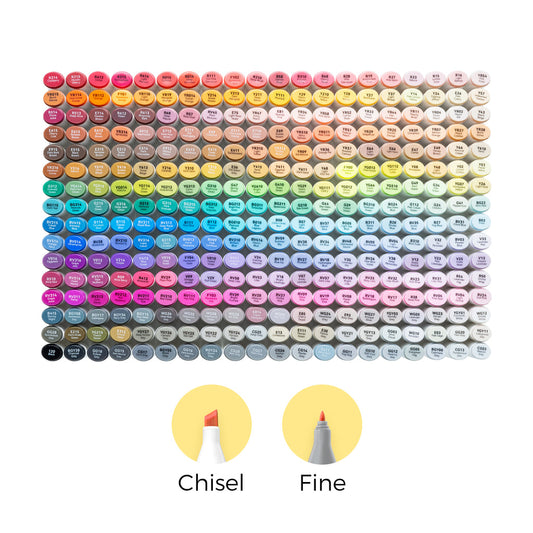 Ohuhu Oahu 320 Colors Dual Tips Alcohol Art Markers, Fine & Chisel (New Color Codes) | Ohuhu Recommended