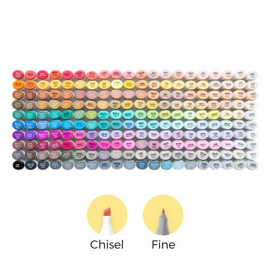 Ohuhu Oahu 200 Colors Dual Tips Alcohol Art Markers, Fine & Chisel | Ohuhu Essential
