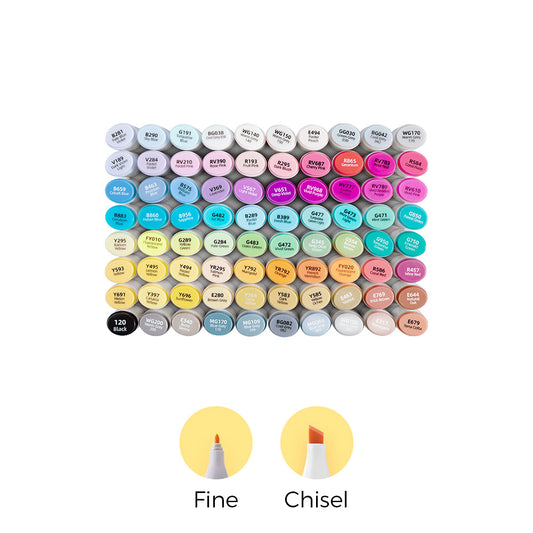 Ohuhu Oahu 80 Colors Dual Tips Alcohol Art Markers, Fine & Chisel | Ohuhu Signature