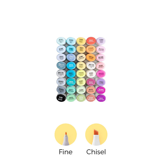 Ohuhu Oahu 40 Colors Dual Tips Alcohol Art Markers, Fine & Chisel | Ohuhu Best Seller