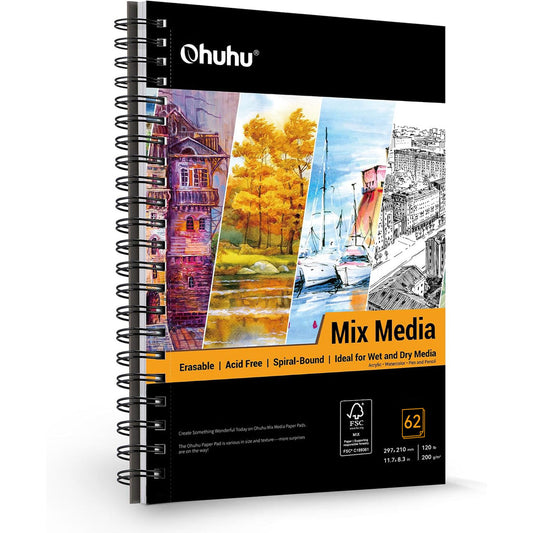 Ohuhu Spiral-Bound Mix Media Pad for Multiple Techniques | Ohuhu Deals