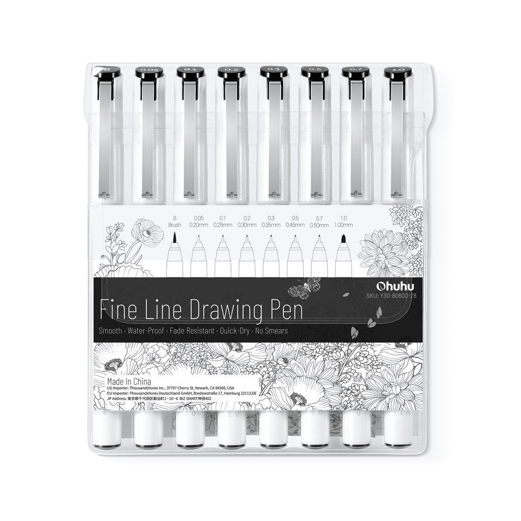Ohuhu Fineliner Drawing Pen, 8 Pack | Ohuhu Latest