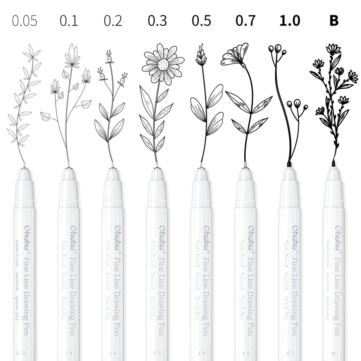 Ohuhu Fineliner Drawing Pen, 8 Pack | Ohuhu Latest