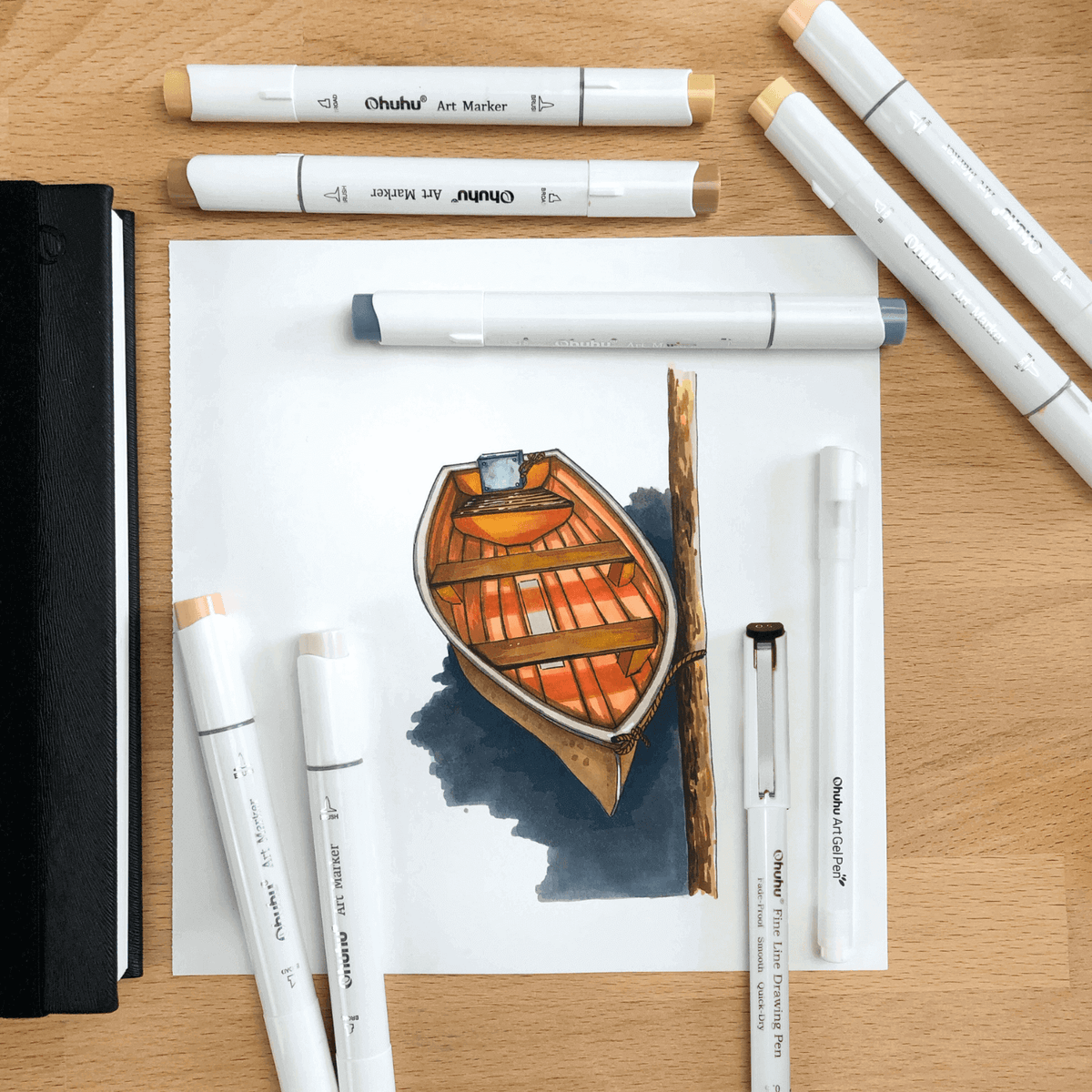 Ohuhu Fineliner Drawing Pen, 8 Pack | Ohuhu Latest