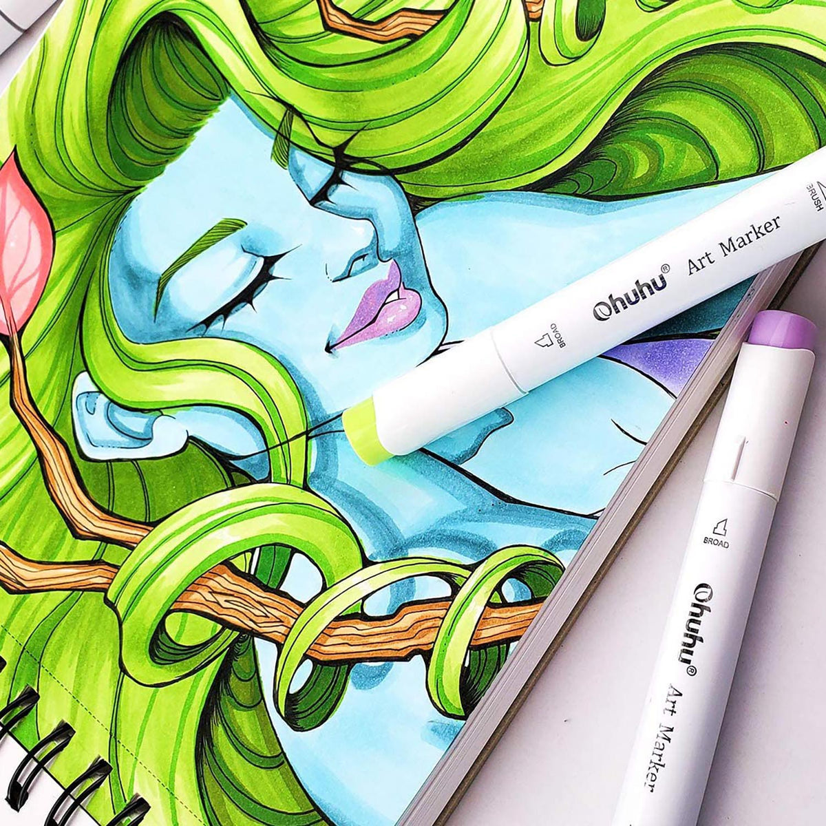 Ohuhu Spiral-Bound Marker Pad for Alcohol Markers | Ohuhu Signature
